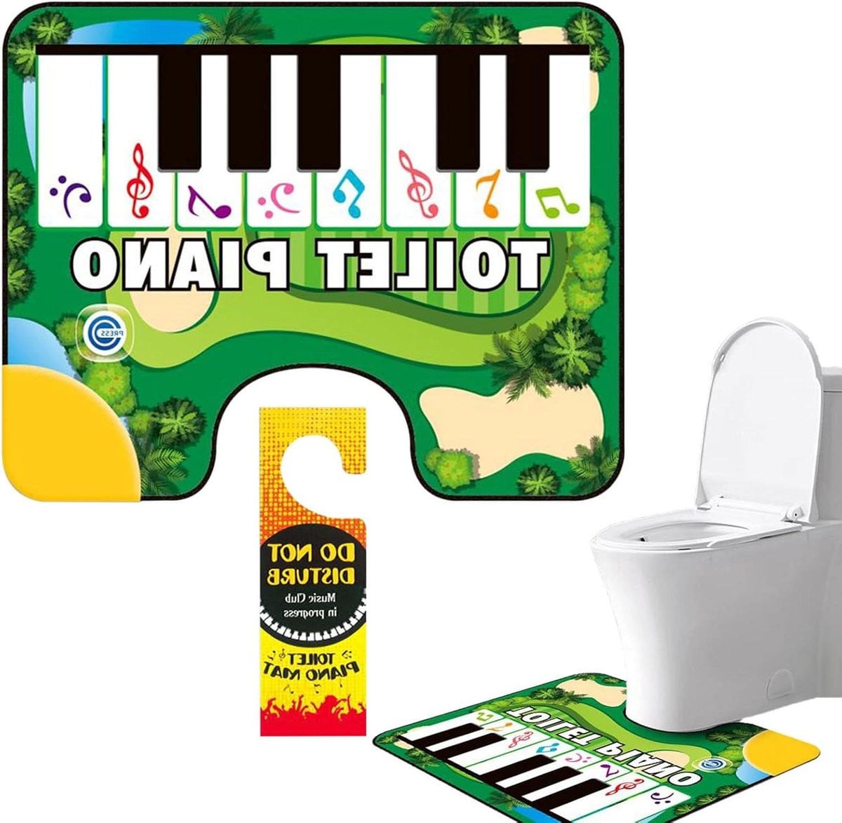 Pianomat Muziekmat Toilet voor Interactief Spelen met Antislip Ontwerp, 60 x 48 cm, Meerdere Kleuren