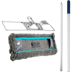 Ha-Ra Set Bodenexpress 42 cm aus Edelstahl & Boden-Faser Trocken I robuster Boden-Wischer zur Reinigung für Böden & Wände I wendiger & Leichter