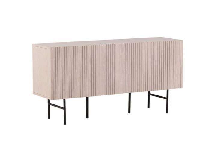 Livetastic Sideboard, Weiß, Schwarz, Metall, Eukalyptusholz,Eukalyptusholz,Eukalyptusholz,Eukalyptusholz, 150x75x42 cm, handgemacht, Holzmöbel, Kleinmöbel Holz, Holzkommoden, Sideboards Holz