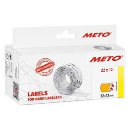 METO Etiket 22x12mm neon rød permanent 1000stk/rul 6rul/pak - (6 stk.) (9506157)