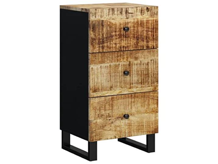 PUGYNBK Sideboard mit 3 Schubladen, Massivholz, Griff, 40 x 33,5 x 75 cm Stabiles Eisen, große Lagerung, robuste Oberfläche, Verwendung im Schlafzimmer