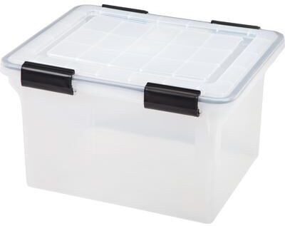 IRIS Letter and Legal Size WEATHERTIGHT File Box, Clear