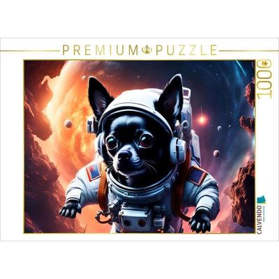 CALVENDO Puzzle Chihuahua Raumfahrer im Universum | 1000 Teile Lege-Größe 64x48cm Foto-Puzzle für glückliche Stunden