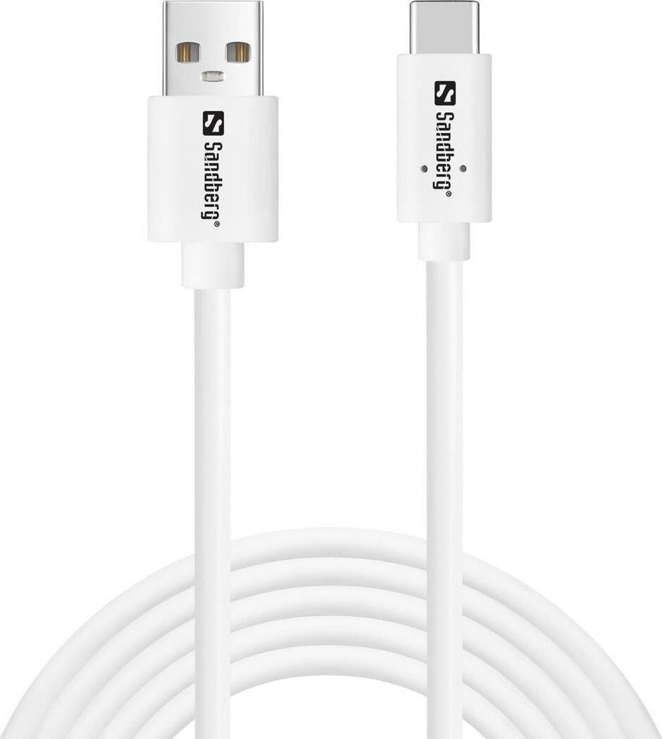 Sandberg USB-C naar USB-A en USB 2.0 kabel, 2 meter, Wit