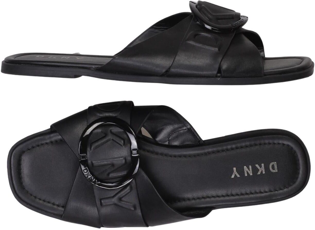 Dkny by Donna Karan New York Damen Sandalen, Schwarz, Gr. EU 40, Kunstleder - Second Hand