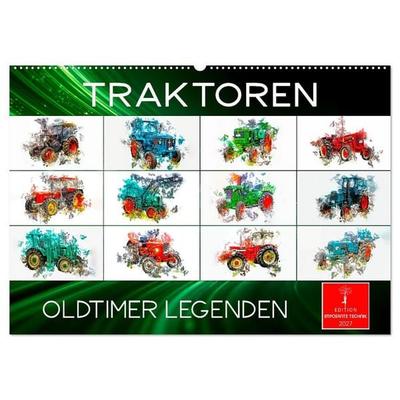Traktoren Oldtimer Legenden (Wandkalender 2027 DIN A2 quer), CALVENDO Monatskalender