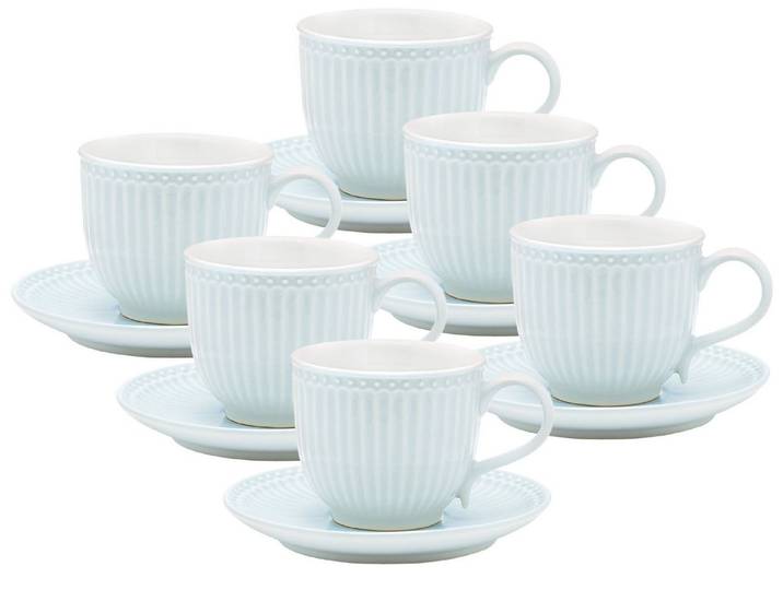Greengate Frühstücks-Set Alice Tasse mit Untertasse pale blue 8,5 cm Set6