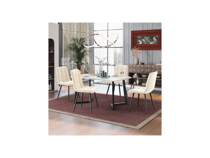 Table manger 117cm ensemble de 4 chaises table manger pour cuisine moderne ensemble de chaises pour TABLE CUISINE AVEC OU SANS CHA