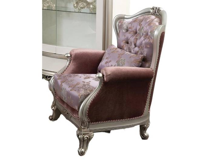 Xlmoebel Ohrensessel Lila Sessel mit Blumenmuster im barocken Design (1-St., Sessel), Hergestellt in Europa