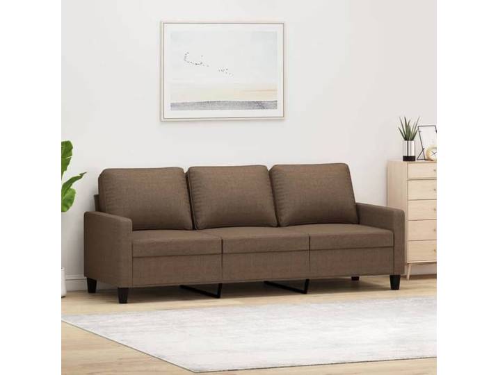 SALE 2025 Canapé fixe - Canapé trois places Marron 180 cm Tissu - 198x77x80 cm 28 8 Kg 7445