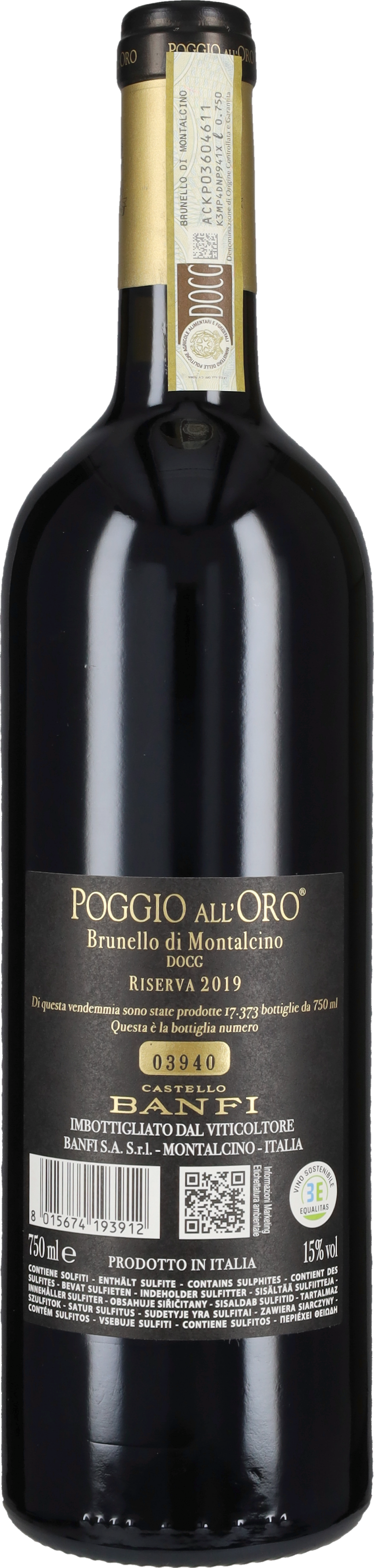 Brunello di Montalcino Riserva 'Poggio all'Oro' Banfi 2019