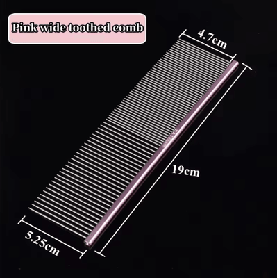 Inspire Picks Professional Stainless Steel Pet Grooming Comb With Dual Teeth Design e Pink
