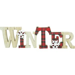 Heitmann-Deco Weihnachtsdeko 1090968, Winter, Schriftzug aus Holz, 32 x 10 x 3 cm