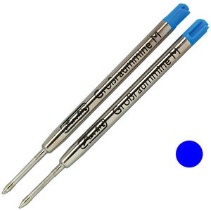 Herlitz Kugelschreiberminen 8608804, 2 Stück, Metallgroßraummine, Strichstärke M, blau