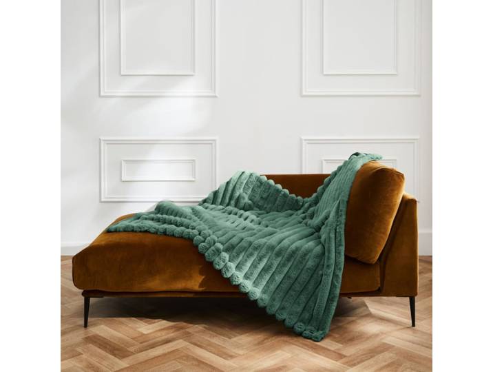 Plaid imitation fourrure polaire - 220x240cm - cèdre