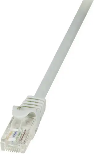 LogiLink CP2032U RJ45 Patchkabel CAT 6 U/UTP 1.00m Grau mit Rastnasenschutz