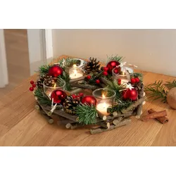 Adventskranz in rot von DW-Shop, Rot