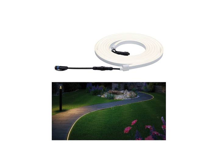 Paulmann Plug & Shine Neon LED strip 5m Stripe, dimbaar, wit / opaal, Kunststof, Modern