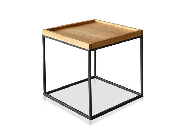 ALFIE Beistelltisch 40x40 cm, Material Massivholz / Metall