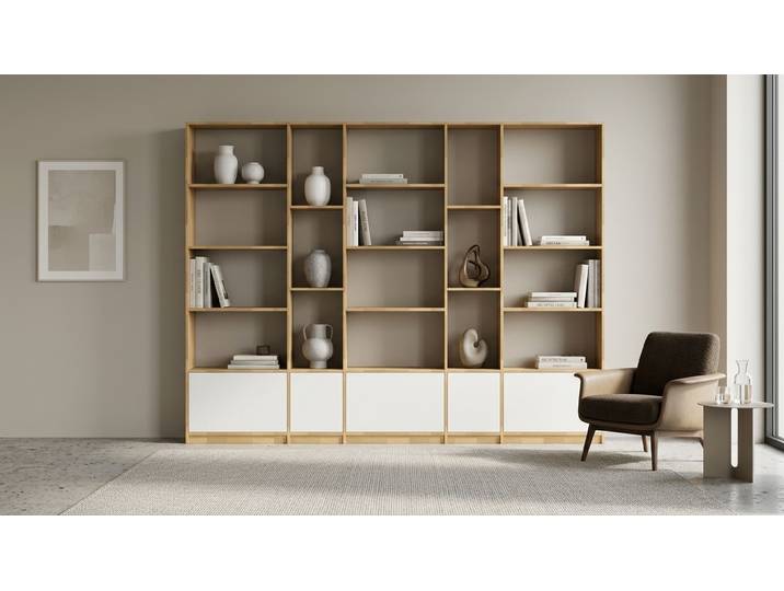 Breite Bibliothek nach Maß Buche Natur geölt