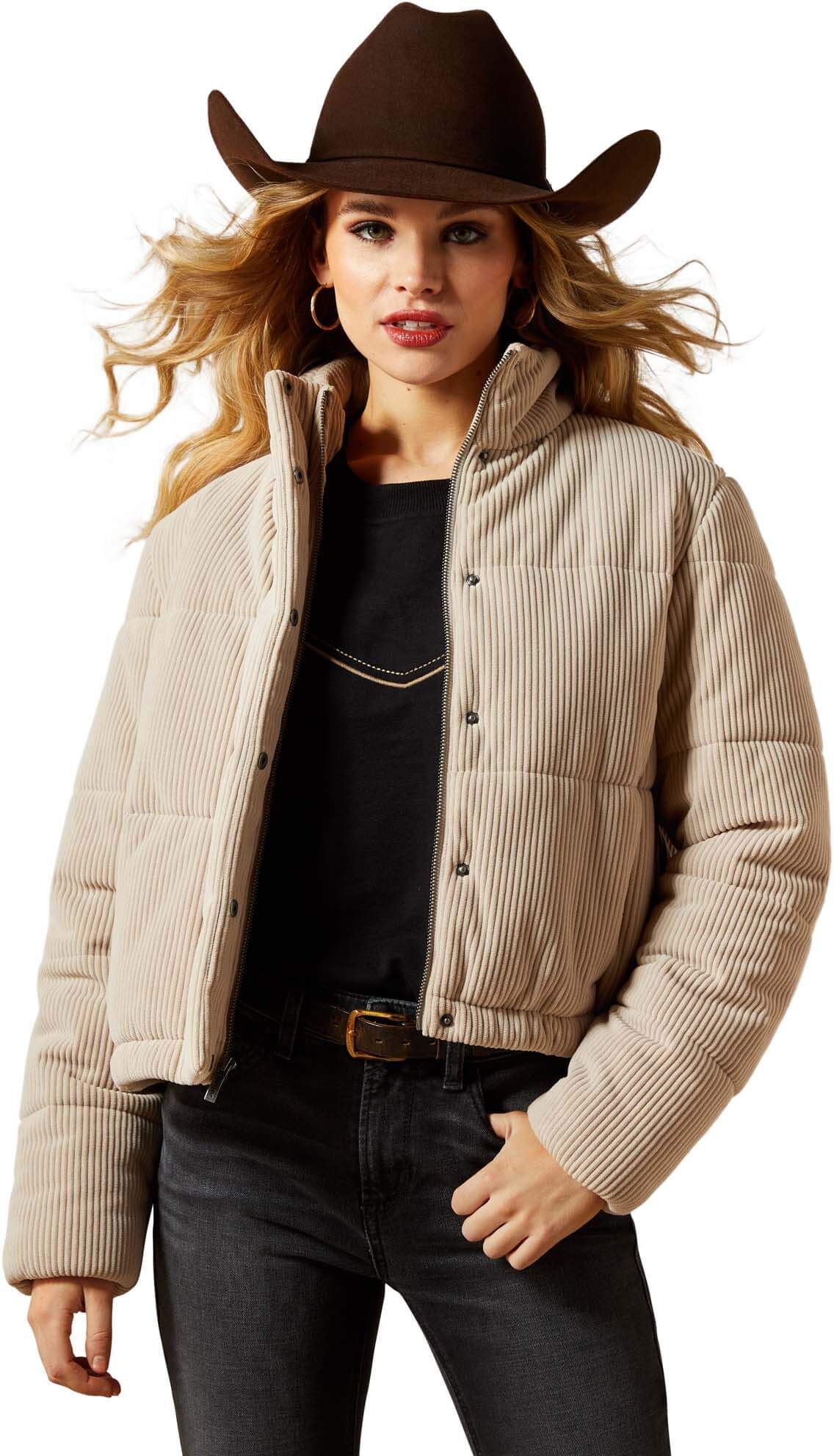 Women's Swirls Puffer Jacket in String, Size: Large by Ariat