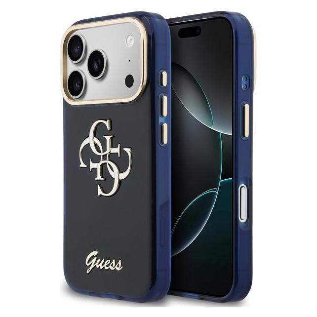Guess Etui IML 4G Script Metal do iPhone 17 Pro Max niebieski (Apple iPhone 17 Pro Max) (GUHCP17X5HC4MLSB)