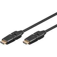 High-Speed-HDMI 360° Kabel schwarz/gold, mit Ethernet, 2 m