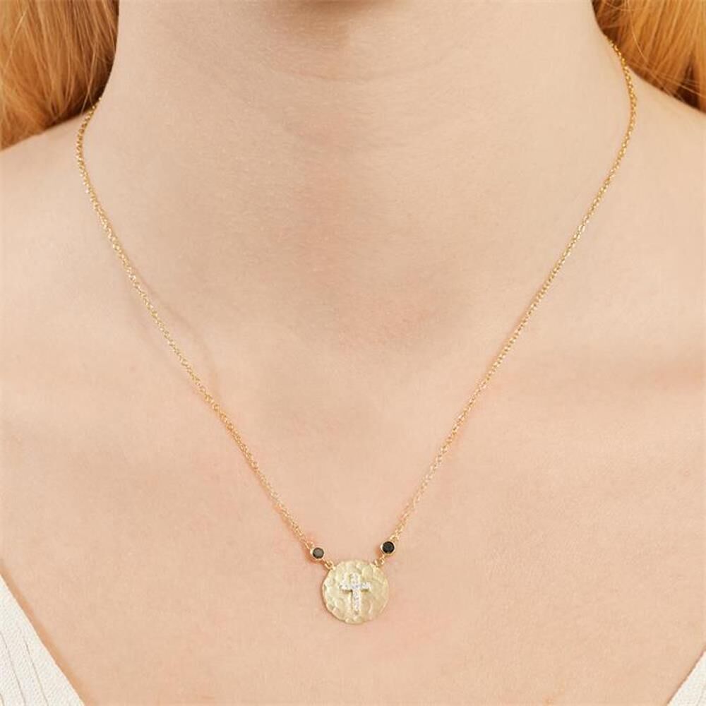 Unique Vergoldete 925 Silberkette mit Kreuzanhänger gold