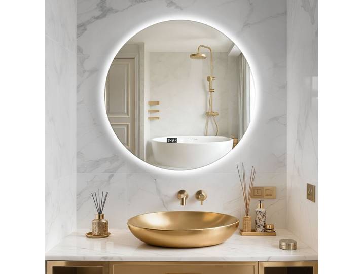 FLASIDU 80 cm Miroir Rond Salle de Bain avec LED Miroir Salle de Bain Lumineux 3 Mode de Lumières Dimmable Anti-buée