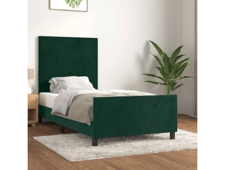 YNGBHFNOP Samt Höhenverstellbares Kopfteil Schlafzimmer 80x200 cm Grün Bettgestell ohne Matratze Dunkelgrün 80x200 cm Samt mit verstellbarem Kopfteil stabil Holz Lattenrost Schlafzimmer Möbel