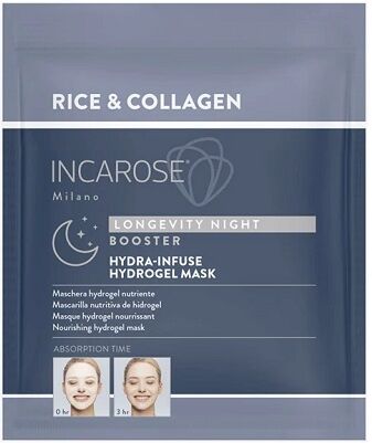 Incarose Longevity Night Booster Maschera Hydrogel Nutriente Rice & Collagen 34 g