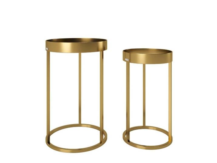 Beistelltisch Rund 2er-Set Mary, Goldfarben