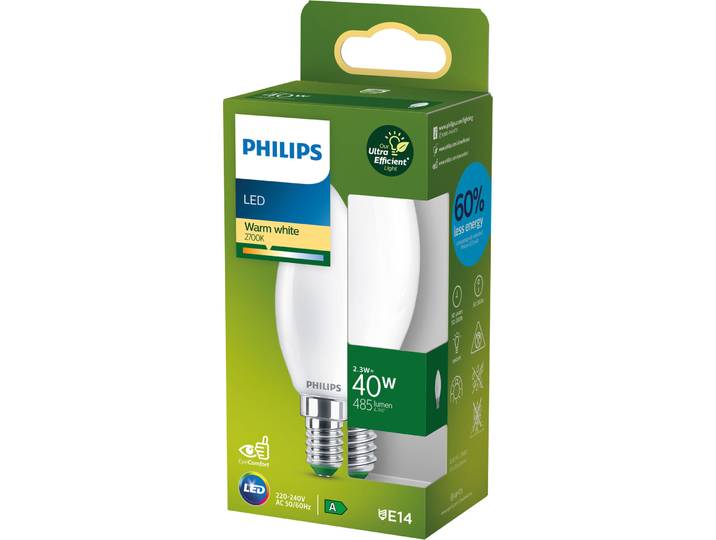 Leuchtmittel Philips Glas E14 2.3 W - Farbe: weiss matt - LED - Leuchtmittel- LED Leuchtmittel