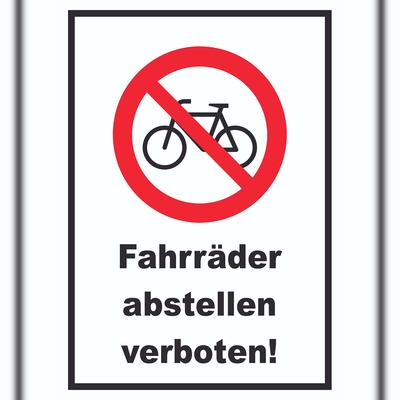 HB-Druck Fahrräder abstellen verboten Schild A0 (841x1189mm)