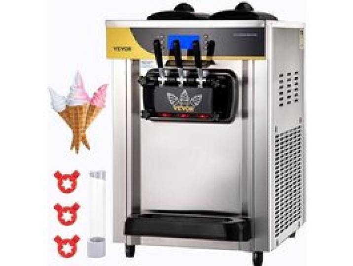 Machine à Crème Glacée Molle -VEVOR - 22-30L-h 6L Machine à Glace Italienne Trémie - 3 Saveurs