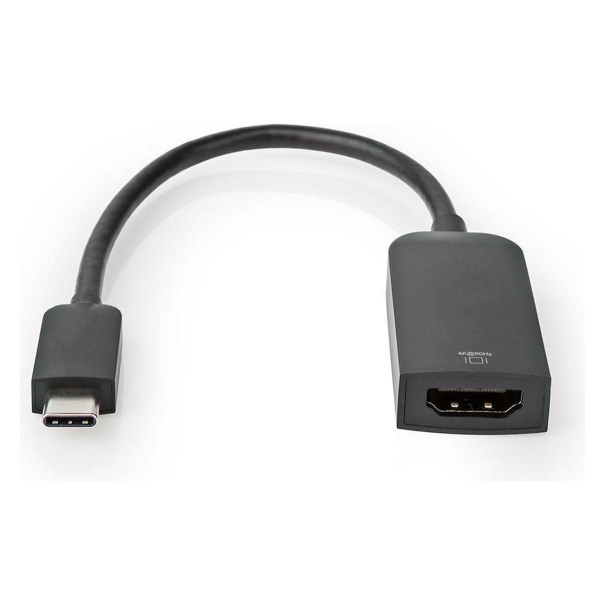 Nedis USB-C Adapter | USB 3.2 Gen 1 | USB-C Stecker | HDMI Buchse | 4K@60Hz | 0.20 m | Rund | Ver (HDMI) (CCGB64652BK02)