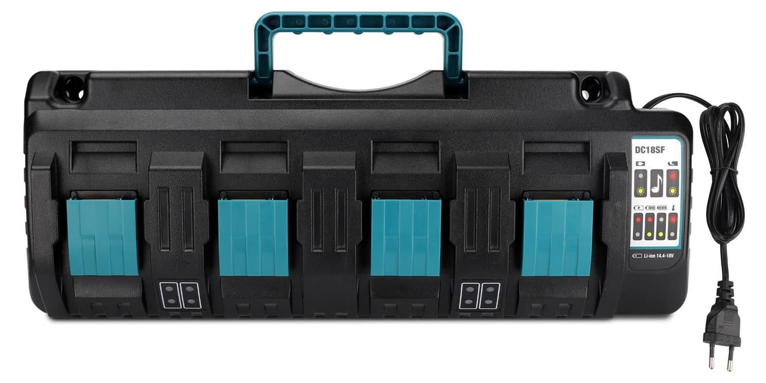 Lustrens 4-poorts Snellader voor 14,4-18V Lithium-ion Accu's