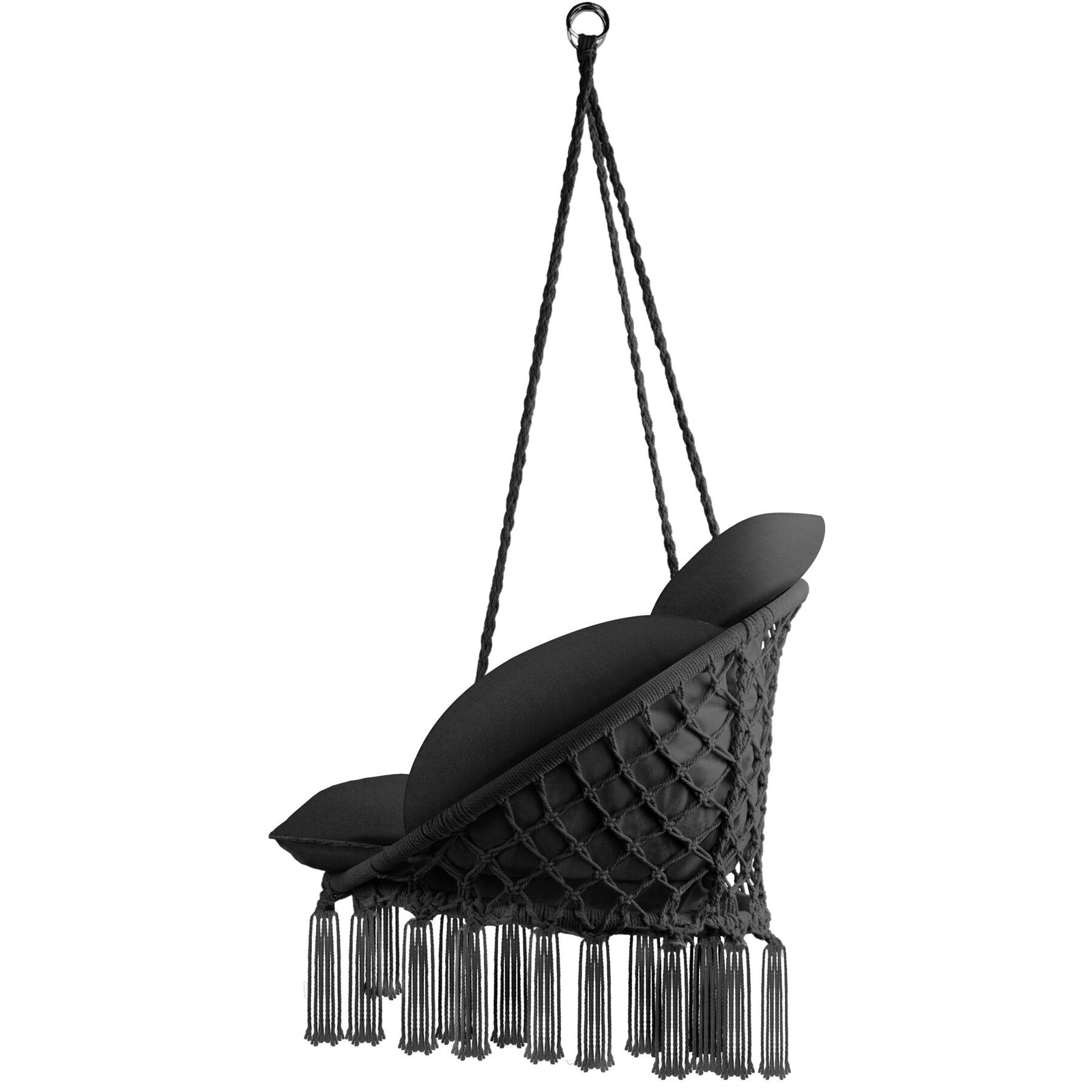 TecTake Hangstoel Samira Lounge - Zwart