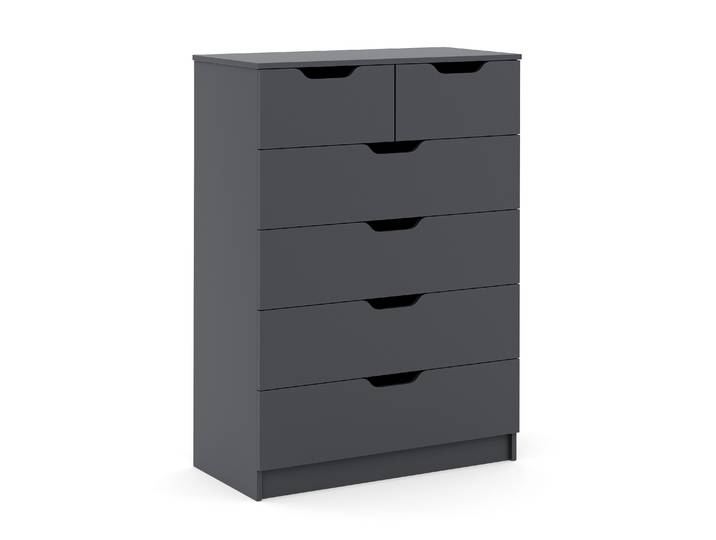 Kommode SENA 6 Schubladen 82 x 113 cm anthrazit