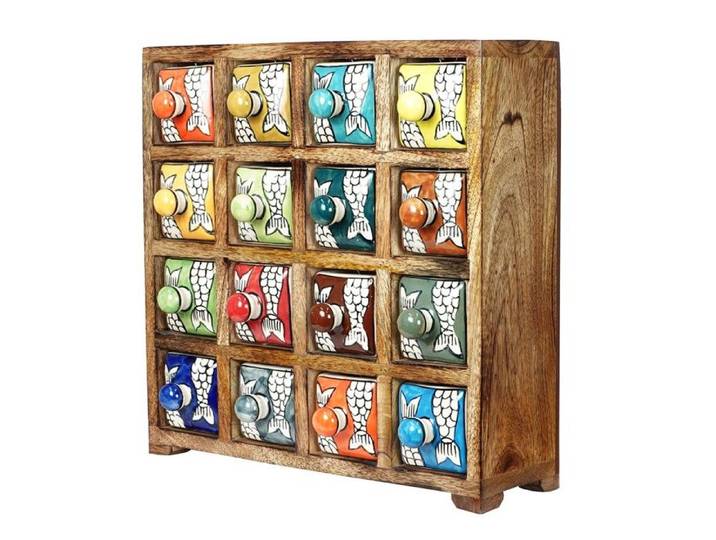 Signes Grimalt - ORIGEN Home Decor Étagère à Épices 16 Tiroirs Boîtes et Boîtes à Bijoux Rectangulaire Marron 30x30x11cm