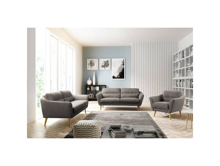 Sessel Lucinda Grau Webstoff Hanabi Beige 92 x 72 x 88cm
