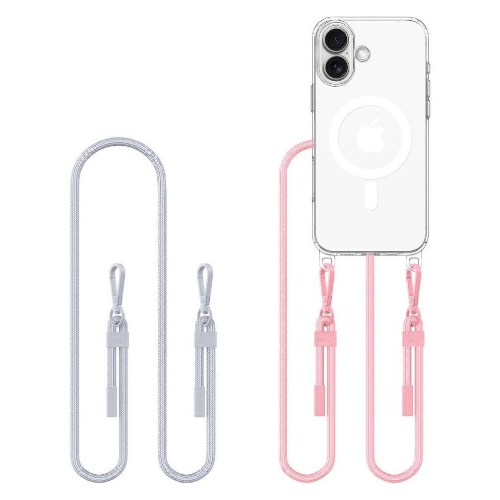 Tech-Protect Flexair Chain Magsafe Iphone 16 Grau & Rosa (Apple iPhone 16) (5906302380206)