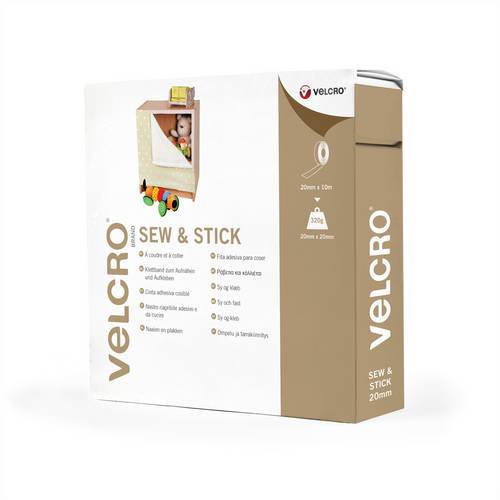VELCRO Klettband zum Aufnähen & Aufkleben, Haken & Flausch 20mm x 10m Weiß
