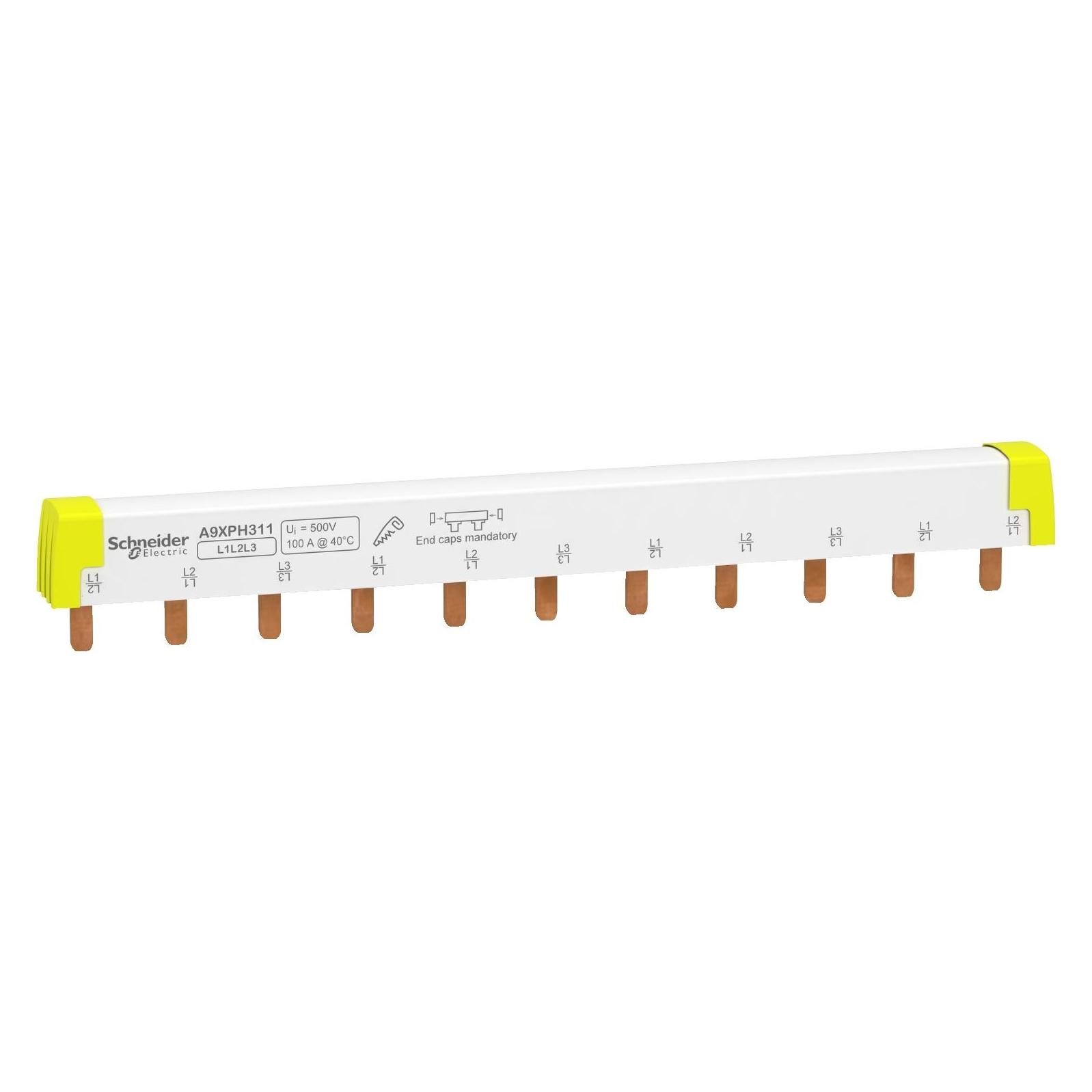Schneider Electric Phasenschiene Steg, ablängbar, 3p 11TE, 100A A9XPH311 (A9XPH311)