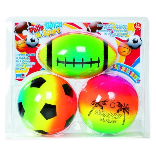 Rs Toys Blister 3 Sports Balls 12.5cm Inflated Multicolor (46036218)