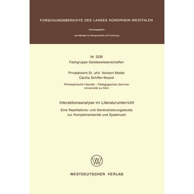 Interaktionsanalyse im Literaturunterricht, Taschenbuch von , VS Verlag für Sozialwissenschaften, 978-3-531-03230-6