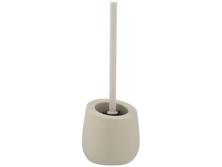 WC-Garnitur WENKO Badi , beige (beige, grau), H:38cm L:13,5cm Ø:13,5cm, Keramik, Reinigungsbürsten, WC-Garnitur, Keramik