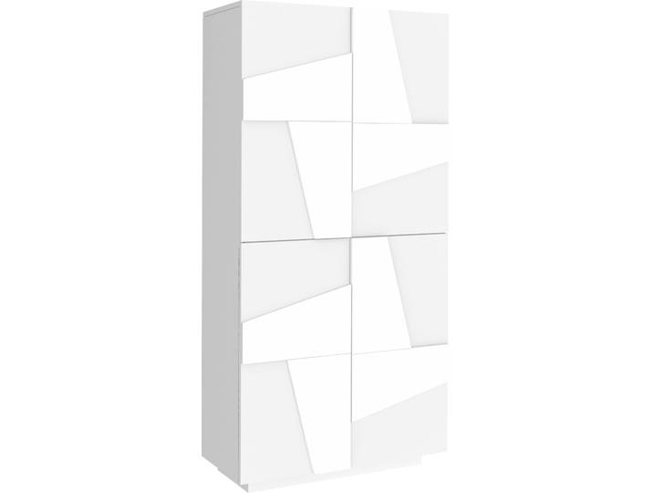 Schuhschrank HOME AFFAIRE Ping , weiss (weiß hochglanz), B:81cm H:167,2cm T:38cm, Holzwerkstoff, Schränke, Schuhschrank