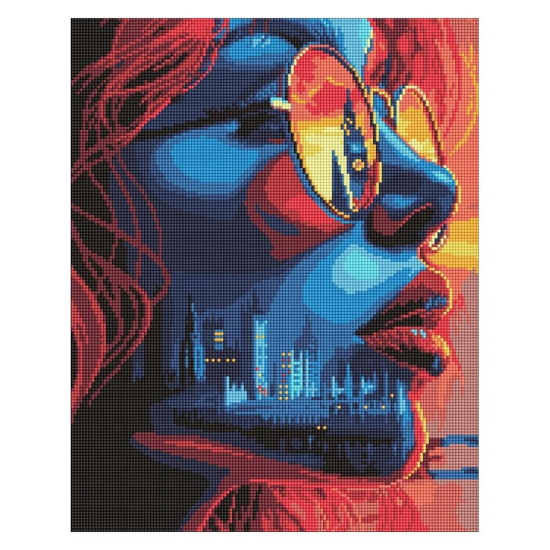 Ideyka Diamond Painting - Sonnenuntergang in London mit Rahmen 40 x 50 cm (AMO8064)