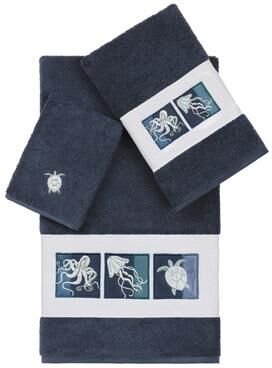 Authentic Hotel and Spa 100% Turkish Cotton Ava 3PC Embellished Towel Set